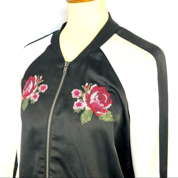 CUPCAKES AND CASHMERE EMBROIDERED BOMBER / TRACK JACKET - Picture 4 of 11